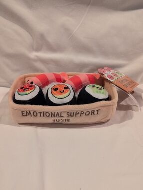 Emotional Support Sushi Plush Set - Pink & Black